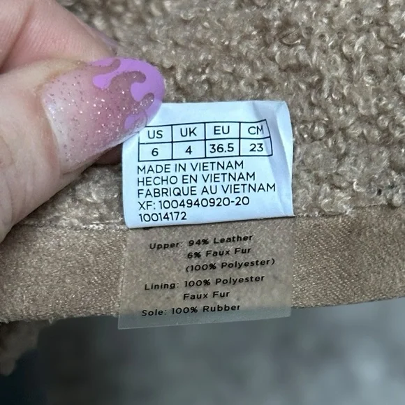 TOMS Makenna Black Leather Mid-Cath Shearling Boots Women’s 6 Style #10014172 - Picture 8 of 16